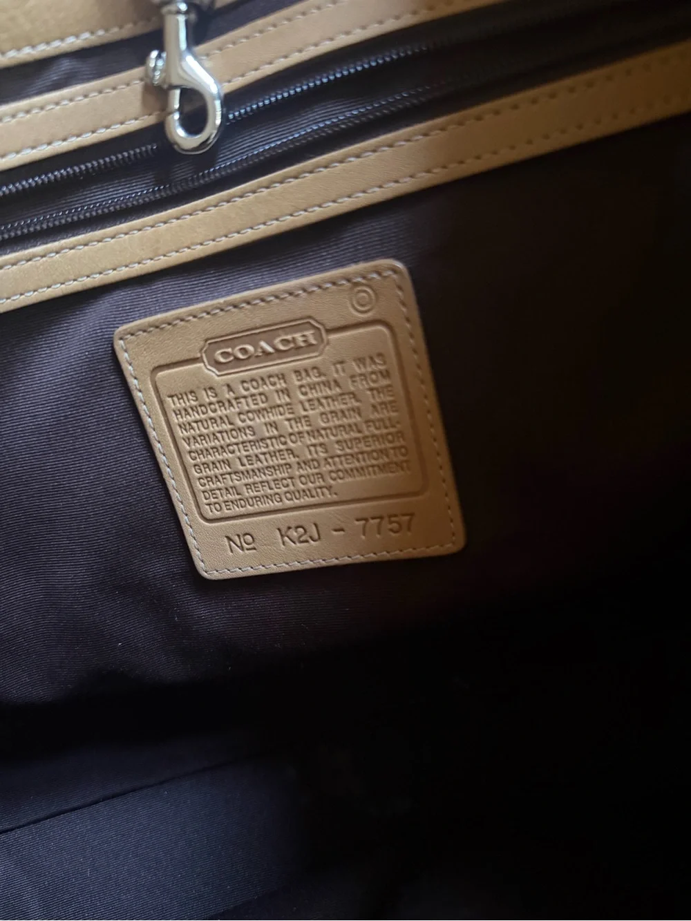 Coach Leather Tote in Camel